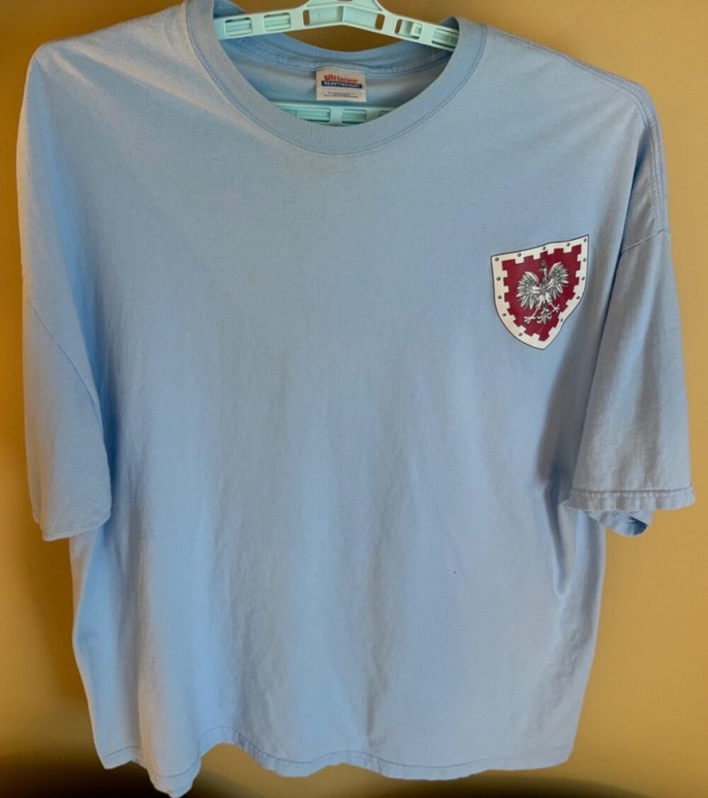Men's VTG, Blue T-Shirt with White Falcon on a Shield - Sz 3X - Hanes, Preowned